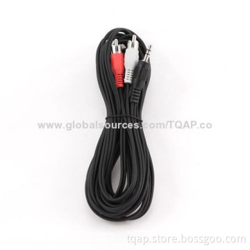 3.5mm stereo to RCA plug cable, 5m
